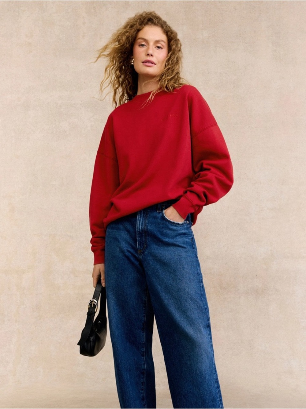 NWOT Anine Bing Miles Sweatshirt in Washed Red